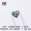1.10CT FGREEN VS1 HEART VG VG lab grown diamonds manufacturer CVD LGM3E13587