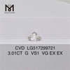3.012carat G Color VS1 clarity Factory Price instock Fast Shipping Lab Grown cvd diamond