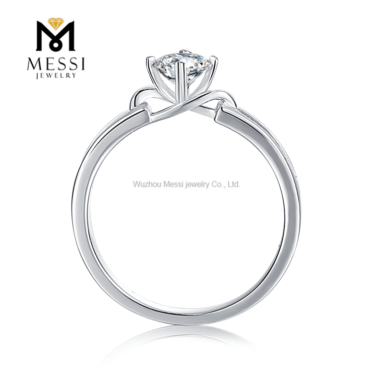 Chinese jewelry manufacturer prong setting moissanite woman ring sterling silver 925 jewellery ring