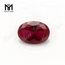 Oval Machine Cut Red Ruby Gemstones Synthetic Artificial Rubies for Jewelry Making