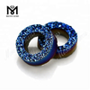 Wholesale Blue Color Tyre Shape Natural Druzy Agate Stone