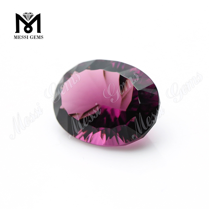 Oval Millenium Cut Amethyst Glass stone for jewelry