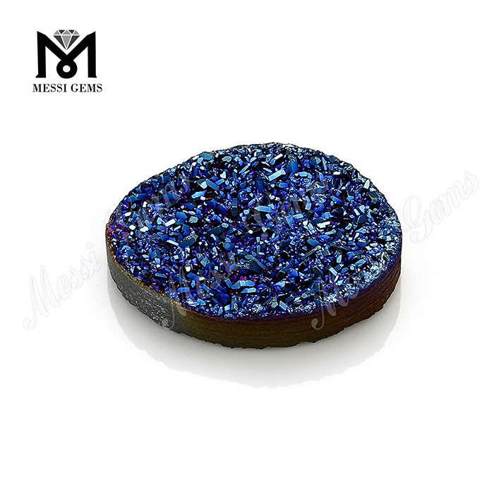 Agate Druzy Cabochon Plating Druzy Agate Oval Shape Druzy Agate Beads