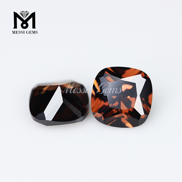 Wholesale good quality 5mm cushion brown loose cz gemstone