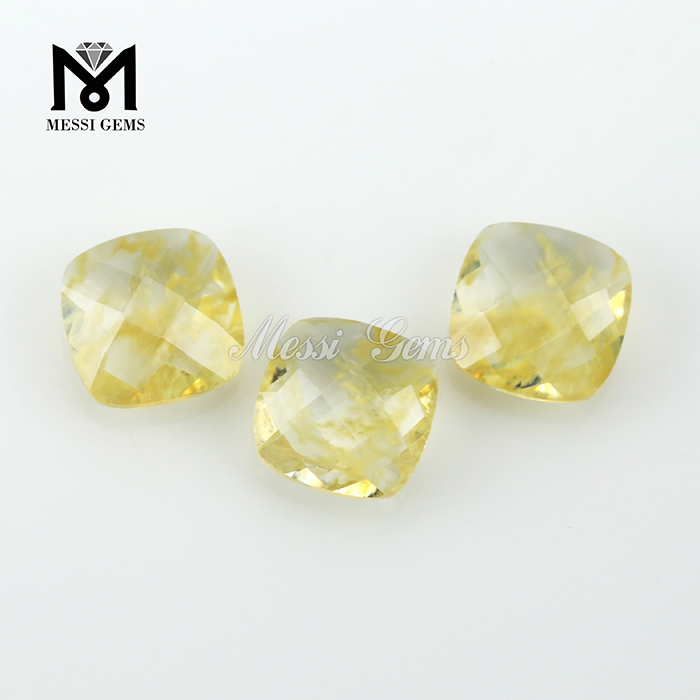 Fashion Jewelry Stone Cushion Double Briolette Rutilated Quartz Glass Stone