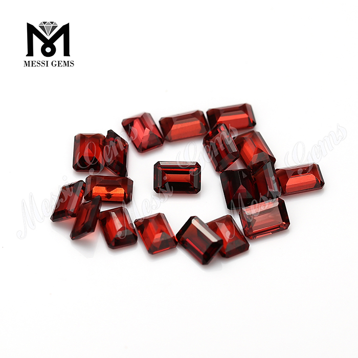 Wholesale 4*6mm Emerald Cut Natural Red Garnet Stone