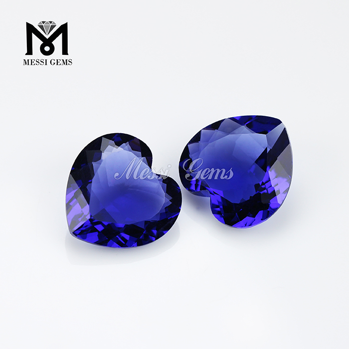 machine cut created synthetic sapphire glass stone