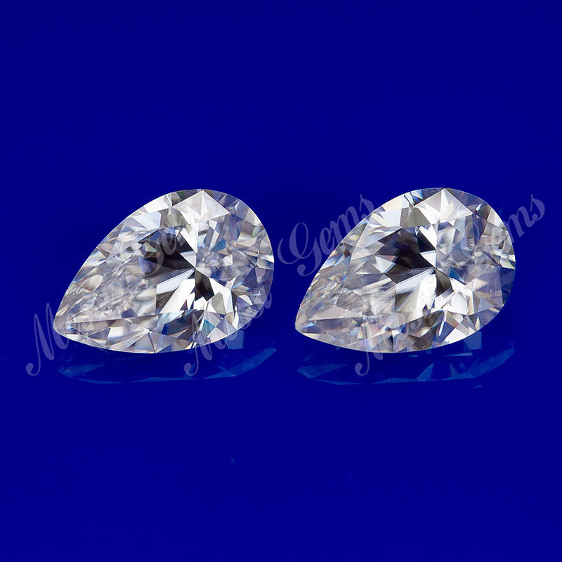 Synthetic top quality pear 8x12mm VVS white loose moissanite stones