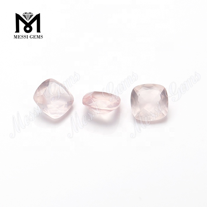 cushion cut 8x8mm loose natural rose quartz gemstone