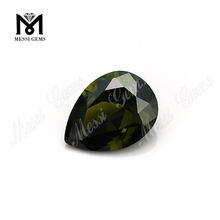Loose wuzhou wholesale olive 5x7mm pear cut synthetic cubic zirconia