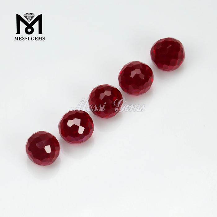 Wholesale Synthetic Faceted Corundum Loose 5# Red Ruby Bead Gemstone