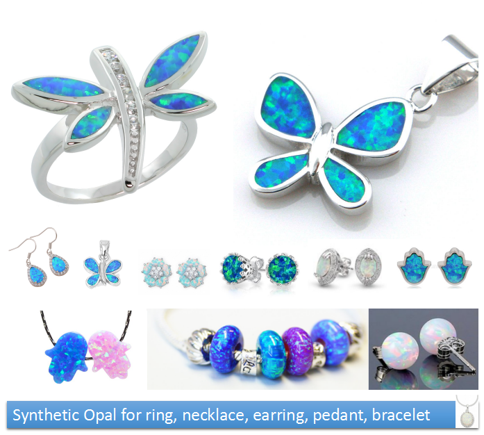 Lab Created Synthetic Loose 11 x 13 x 2.5 mm Blue Opal Hamsa Gemstones