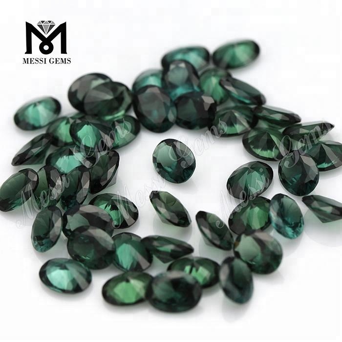 Loose Faceted 152# Oval Cut 6 x 8mm Green Spinel Gemstone