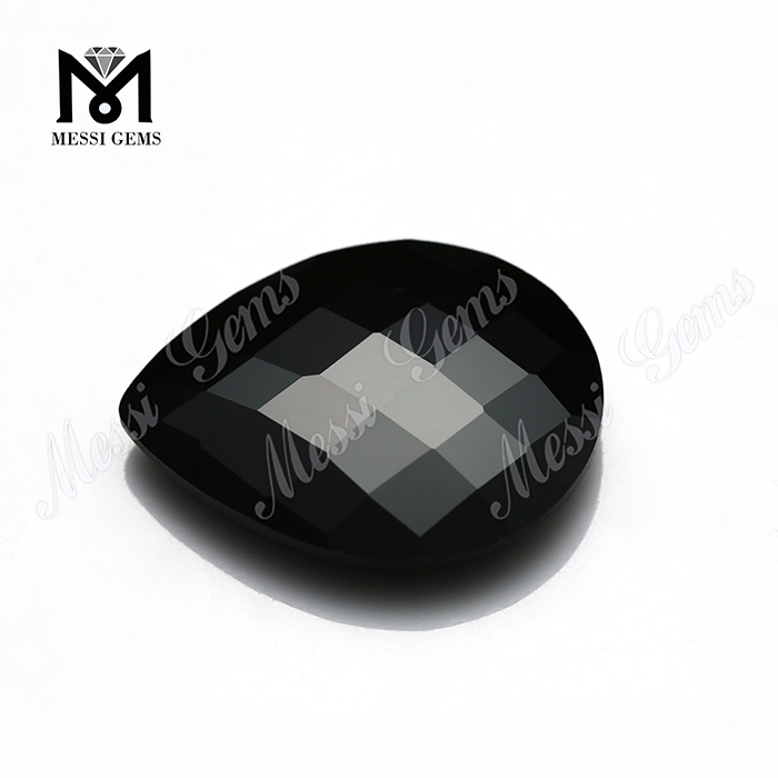pear checker cut gemstones natural black jade stones for sale