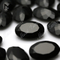 natural gemstones material oval faceted black onyx from China