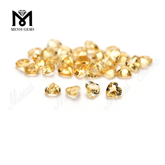 Wholesale high quality gemstone heart shape natural citrine stone price