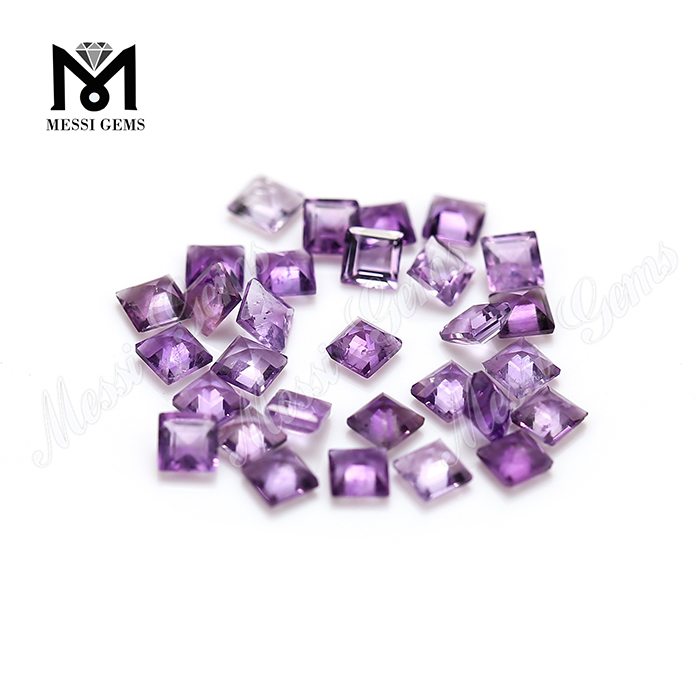 Chinese supply princess cut natural amethyst loose gemstones in cheap price