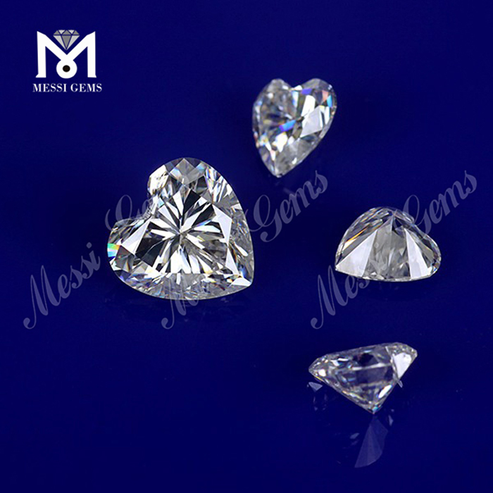 Top Machine Cut Clear White moissanite diamond Stone Heart Loose Moissanites