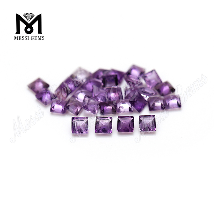 Natural Gemstone 2.5mm Square Shape Amethyst Stone Prices Loose