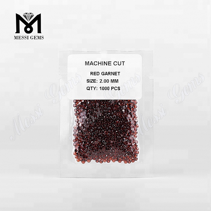 wholesale small size round brilliant cut red garnet natural gemstones