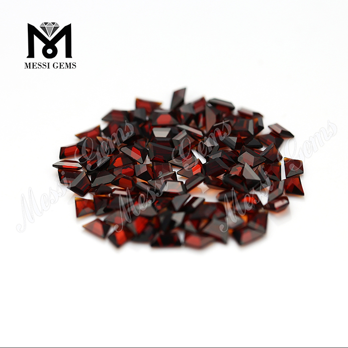 Eye clean small trapezoid cut natural stones red garnet price