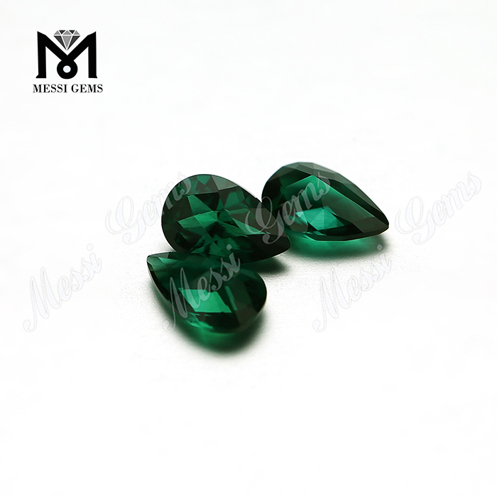 Top Machine Cut Emerald Gemstone Pear Shape Emerald Stone