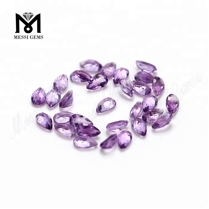 Factory price 3x5mm pear cut loose natural amethyst stone price