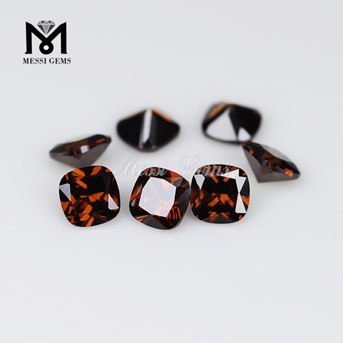 Wholesale good quality 5mm cushion brown loose cz gemstone