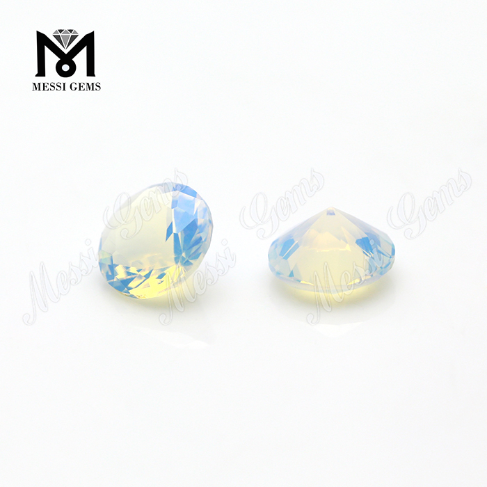 Wholesale Glass Stone Price Round Synthetic Opal Crystal Glass Gemstone