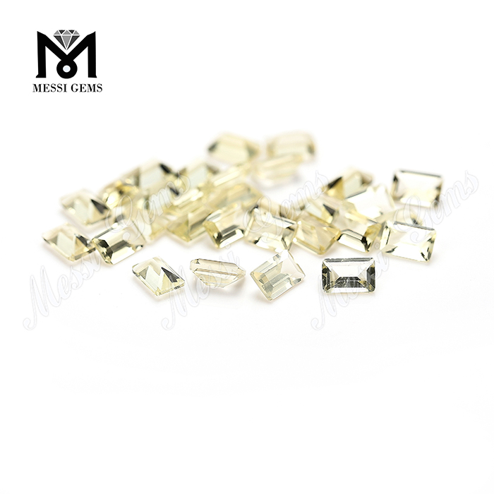 Baguette Cut Crystal Lemon Color Natural Lemon Quartz Gemstones