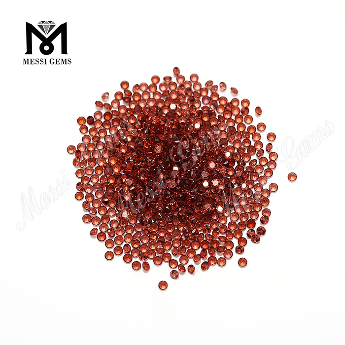 Wholesale loose 2mm round cut natural red garnet gemstone price