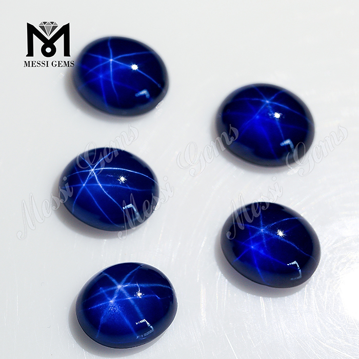 Factory Price 8x10mm Oval Shape Blue Star Sapphire Stone