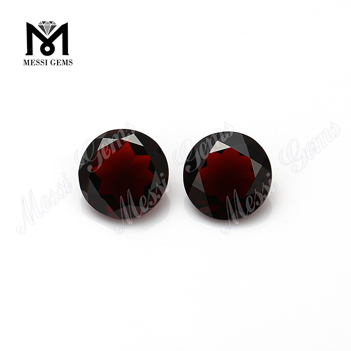 Chinese cheap 9mm round cut natural red garnet gemstones price