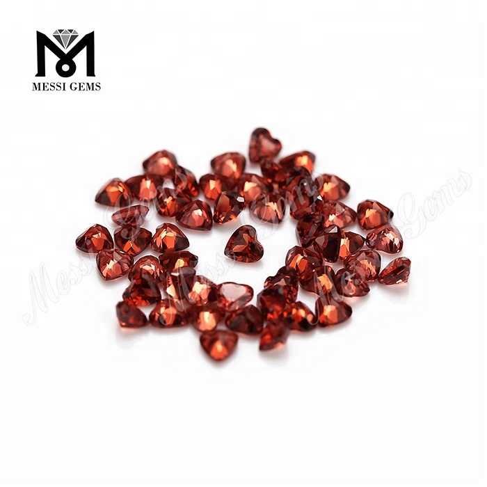 3x3mm heart cut cheap price natural garnet gemstones loose stones