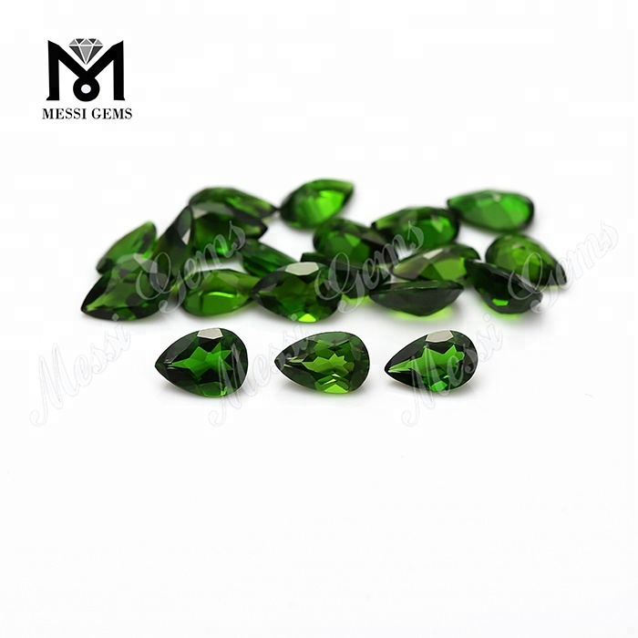 loose gemstone pear chrome green natural diopside stone