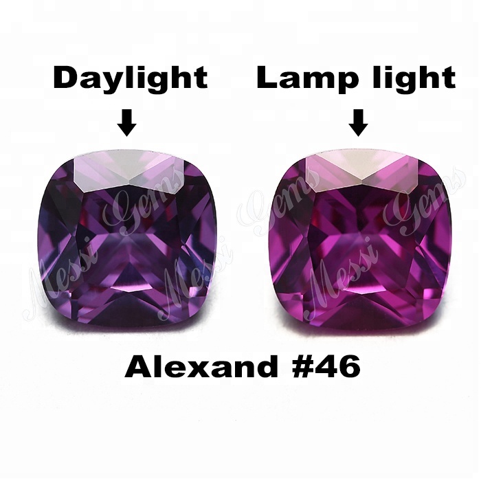 color changing #46 ruby cushion 12*12mm synthetic corundum ruby stone price