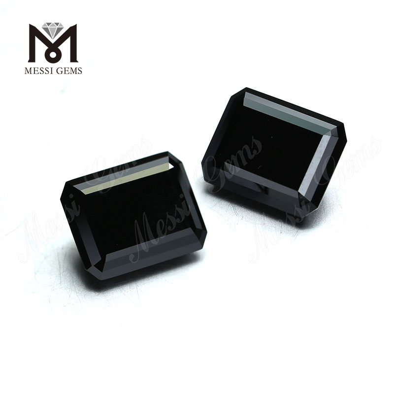 Black Moissanite Diamond Factory Price Synthetic Loose Gemstone Emerald Cut 