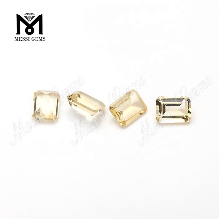 6x8mm emerald cut citrine natural gemstones loose quartz stones