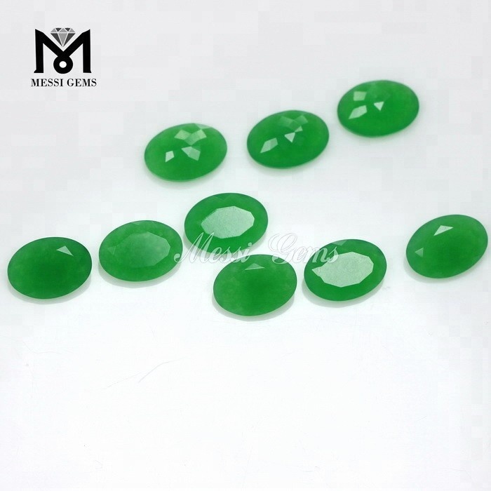 Wholesale Price Green Quartz Oval Cut 10*14 mm Loose Jade Gemstones