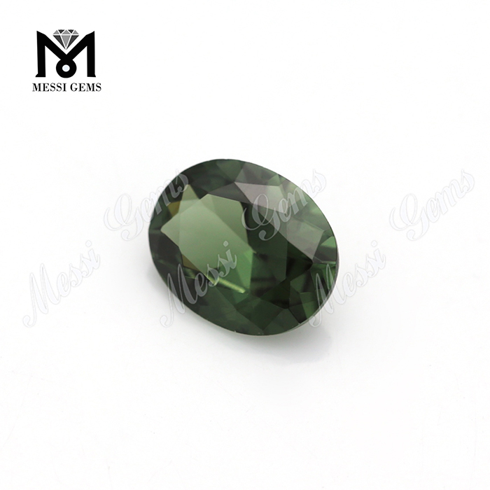 8x10mm Oval Machine Cut Synthetic Green Spinel Gemstone