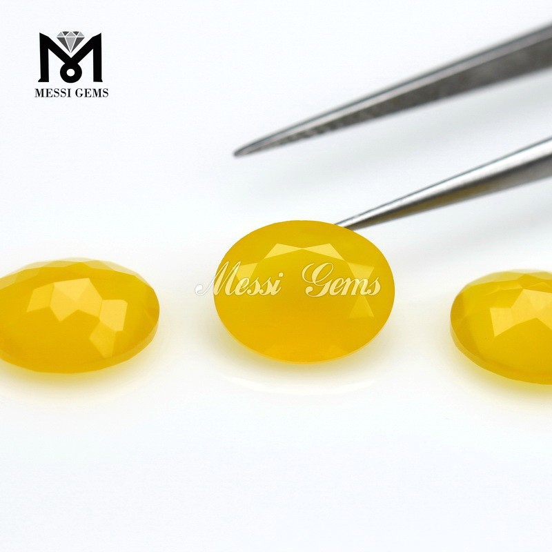 Hot Sell Oval 8x10 Yellow Stone Agate