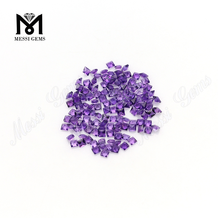 2.5mm princess cut factory supply amethyst stones price from China