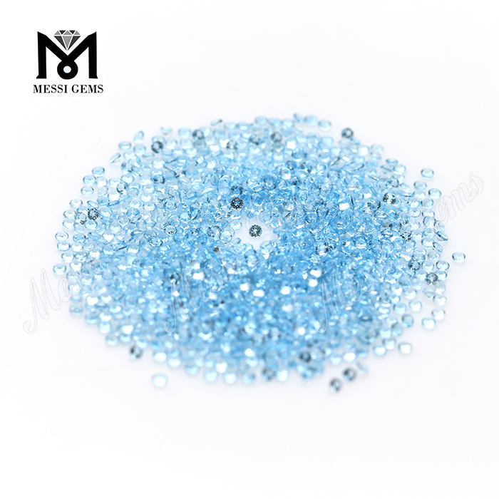 Wuzhou Natural Stones Loose 1.5mm Natural Blue Topaz Gemstone