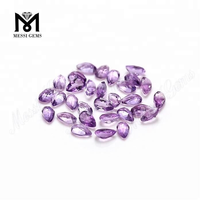 Factory price 3x5mm pear cut loose natural amethyst stone price