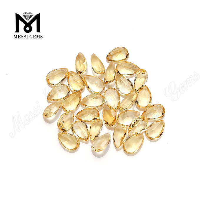 Factory price pear shape loose gemstone natural citrine for ring