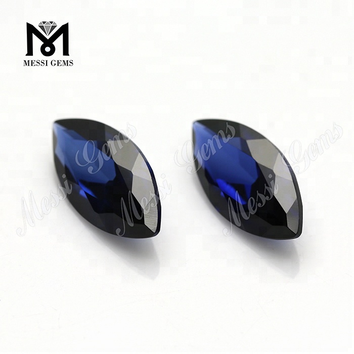 Factory price 34# marquise blue sapphire corundum gemstone