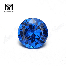 Big size 15mm round machine cut synthetic blue nano stone