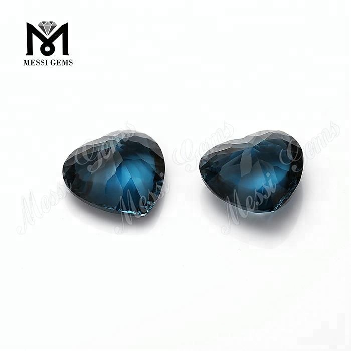 loose gemstones heart shaped natural london blue topaz stone