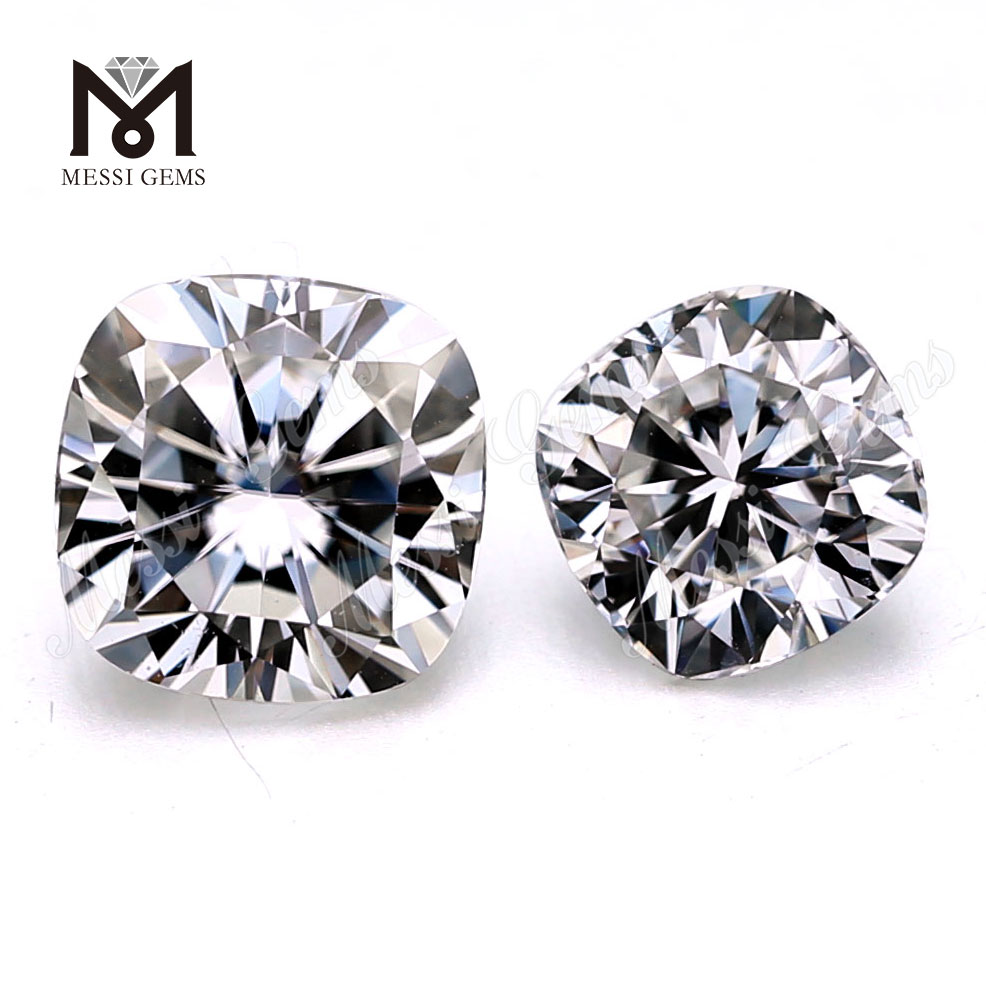 Synthetic diamond color play or fire Cushion cut Moissanite