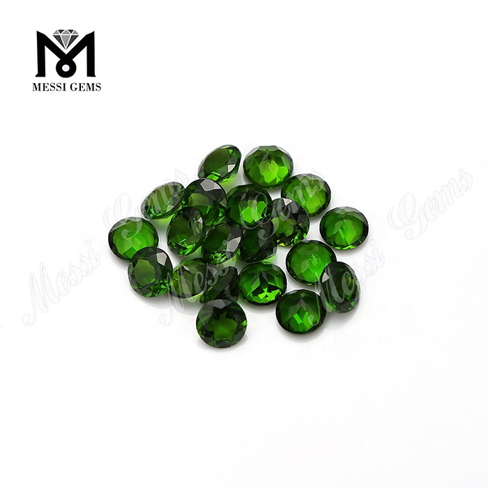 Cheap China 4.0mm diamond cut natural chrome diopside loose gemstones